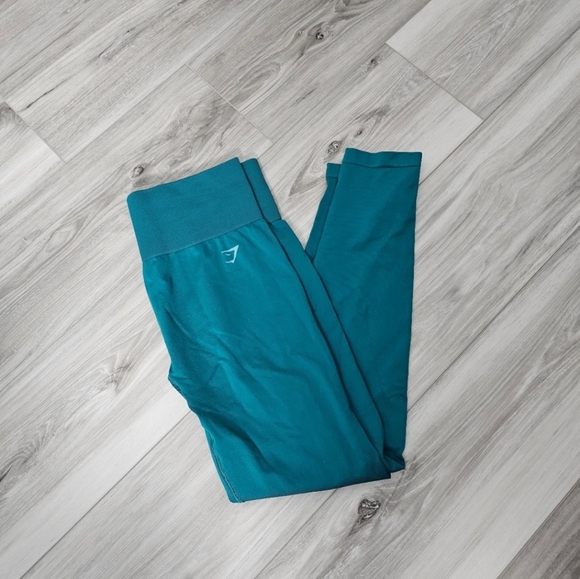 Gymshark Workout Leggings Sz M turquoise green - Picture 13 of 13